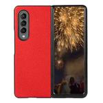 For Samsung Galaxy Z Fold4 Two-color Litchi Texture Phone Case(Red)