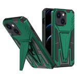For iPhone 14 Super V Armor PC + TPU Holder Phone Case (Green)