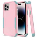 For iPhone 14 Pro Commuter Shockproof TPU + PC Phone Case (Pink+Grey Green)