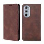 For Motorola Moto Edge+ 2022/Edge 30 Pro Skin Feel Magnetic Horizontal Flip Leather Phone Case(Dark Brown)