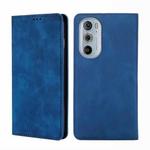 For Motorola Moto Edge+ 2022/Edge 30 Pro Skin Feel Magnetic Horizontal Flip Leather Phone Case(Blue)