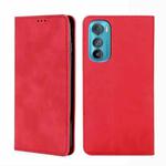 For Motorola Moto Edge 30 Skin Feel Magnetic Horizontal Flip Leather Phone Case(Red)