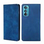 For Motorola Moto Edge 30 Skin Feel Magnetic Horizontal Flip Leather Phone Case(Blue)