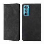 For Motorola Moto Edge 30 Skin Feel Magnetic Horizontal Flip Leather Phone Case(Black)