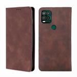 For Motorola Moto G Stylus 2022 Skin Feel Magnetic Horizontal Flip Leather Phone Case(Dark Brown)