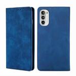 For Motorola Moto G52 4G/G82 5G Skin Feel Magnetic Horizontal Flip Leather Phone Case(Blue)