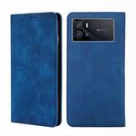 For vivo iQOO 9 5G Skin Feel Magnetic Horizontal Flip Leather Phone Case(Blue)