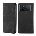 For vivo iQOO 9 5G Skin Feel Magnetic Horizontal Flip Leather Phone Case(Black)