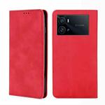 For vivo iQOO 9 Pro 5G Skin Feel Magnetic Horizontal Flip Leather Phone Case(Red)