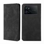 For vivo iQOO 9 Pro 5G Skin Feel Magnetic Horizontal Flip Leather Phone Case(Black)