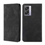 For OPPO A57 5G 2022/Realme Q5i Skin Feel Magnetic Horizontal Flip Leather Phone Case(Black)