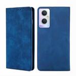 For OPPO A96 5G Skin Feel Magnetic Horizontal Flip Leather Phone Case(Blue)