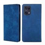 For OPPO Find X5 Pro Skin Feel Magnetic Horizontal Flip Leather Phone Case(Blue)