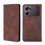 For OPPO K10 5G Skin Feel Magnetic Horizontal Flip Leather Phone Case(Dark Brown)