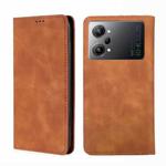 For OPPO K10 Pro 5G Skin Feel Magnetic Horizontal Flip Leather Phone Case(Light Brown)