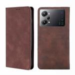 For OPPO K10 Pro 5G Skin Feel Magnetic Horizontal Flip Leather Phone Case(Dark Brown)