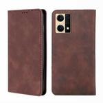 For OPPO Reno7 4G/F21 Pro 4G Skin Feel Magnetic Horizontal Flip Leather Phone Case(Dark Brown)