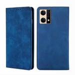 For OPPO Reno7 4G/F21 Pro 4G Skin Feel Magnetic Horizontal Flip Leather Phone Case(Blue)