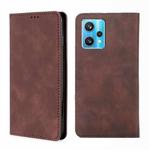 For OPPO Realme 9 Pro+ Skin Feel Magnetic Horizontal Flip Leather Phone Case(Dark Brown)