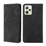 For OPPO Realme C35 Skin Feel Magnetic Horizontal Flip Leather Phone Case(Black)
