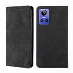 For OPPO Realme GT Neo3 Skin Feel Magnetic Horizontal Flip Leather Phone Case(Black)