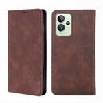 For OPPO Realme GT2 Pro Skin Feel Magnetic Horizontal Flip Leather Phone Case(Dark Brown)