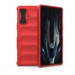 For Xiaomi Redmi K50 Gaming Magic Shield TPU + Flannel Phone Case(Red)