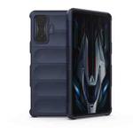 For Xiaomi Redmi K50 Gaming Magic Shield TPU + Flannel Phone Case(Dark Blue)