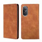 For Huawei Nova 9 SE 4G Skin Feel Magnetic Horizontal Flip Leather Phone Case(Light Brown)