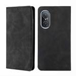 For Huawei Nova 9 SE 4G Skin Feel Magnetic Horizontal Flip Leather Phone Case(Black)