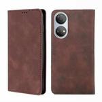 For Honor Play 30 Plus Skin Feel Magnetic Horizontal Flip Leather Phone Case(Dark Brown)