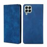 For Samsung Galaxy M33 5G Skin Feel Magnetic Horizontal Flip Leather Phone Case(Blue)