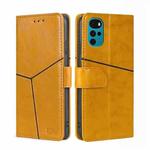 For Motorola Moto G22 Geometric Stitching Horizontal Flip Leather Phone Case(Yellow)