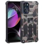 For Motorola Moto G 2022 Camouflage Armor Kickstand TPU + PC Magnetic Phone Case(Army Green)