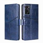 For OPPO A36 4G/A76 4G Global Geometric Stitching Horizontal Flip Leather Phone Case(Blue)