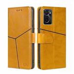 For OPPO A36 4G/A76 4G Global Geometric Stitching Horizontal Flip Leather Phone Case(Yellow)