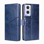For OPPO A96 5G Geometric Stitching Horizontal Flip Leather Phone Case(Blue)