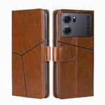 For OPPO K10 5G Geometric Stitching Horizontal Flip Leather Phone Case(Light Brown)