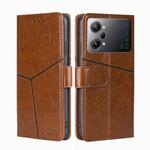 For OPPO K10 Pro 5G Geometric Stitching Horizontal Flip Leather Phone Case(Light Brown)