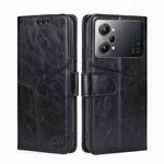 For OPPO K10 Pro 5G Geometric Stitching Horizontal Flip Leather Phone Case(Black)