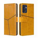 For OPPO Reno7 5G Global Geometric Stitching Horizontal Flip Leather Phone Case(Yellow)