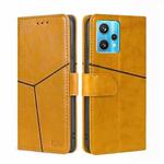For OPPO Realme 9 Pro+ Geometric Stitching Horizontal Flip Leather Phone Case(Yellow)
