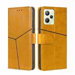 For OPPO Realme C35 Geometric Stitching Horizontal Flip Leather Phone Case(Yellow)