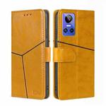 For OPPO Realme GT Neo3 Geometric Stitching Horizontal Flip Leather Phone Case(Yellow)