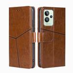 For OPPO Realme GT2 Pro Geometric Stitching Horizontal Flip Leather Phone Case(Light Brown)