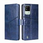 For OPPO Realme Narzo 50i Geometric Stitching Horizontal Flip Leather Phone Case(Blue)