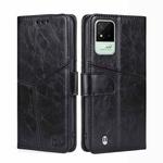 For OPPO Realme Narzo 50i Geometric Stitching Horizontal Flip Leather Phone Case(Black)
