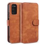 For Huawei Honor V30 DG.MING Retro Oil Side Horizontal Flip Case with Holder & Card Slots & Wallet(Brown)