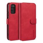 For Huawei Honor V30 DG.MING Retro Oil Side Horizontal Flip Case with Holder & Card Slots & Wallet(Red)