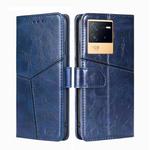 For vivo iQOO Neo6 5G Geometric Stitching Horizontal Flip Leather Phone Case(Blue)